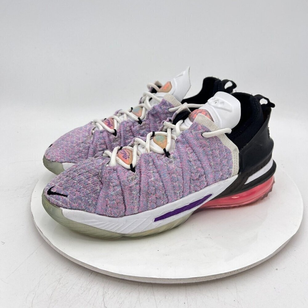 Nike LeBron 18 Youth Size 4.5Y Women 6 CW2760 900 Purple White Black Red Shoes